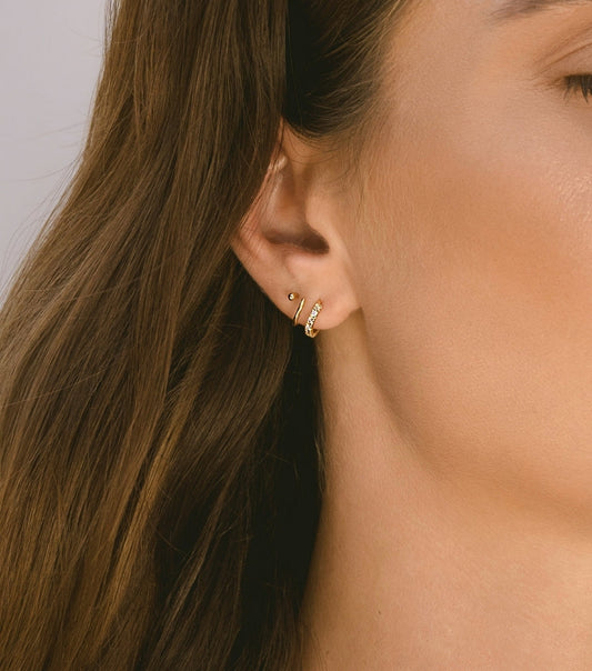 Oorbellen - twister sparkly white