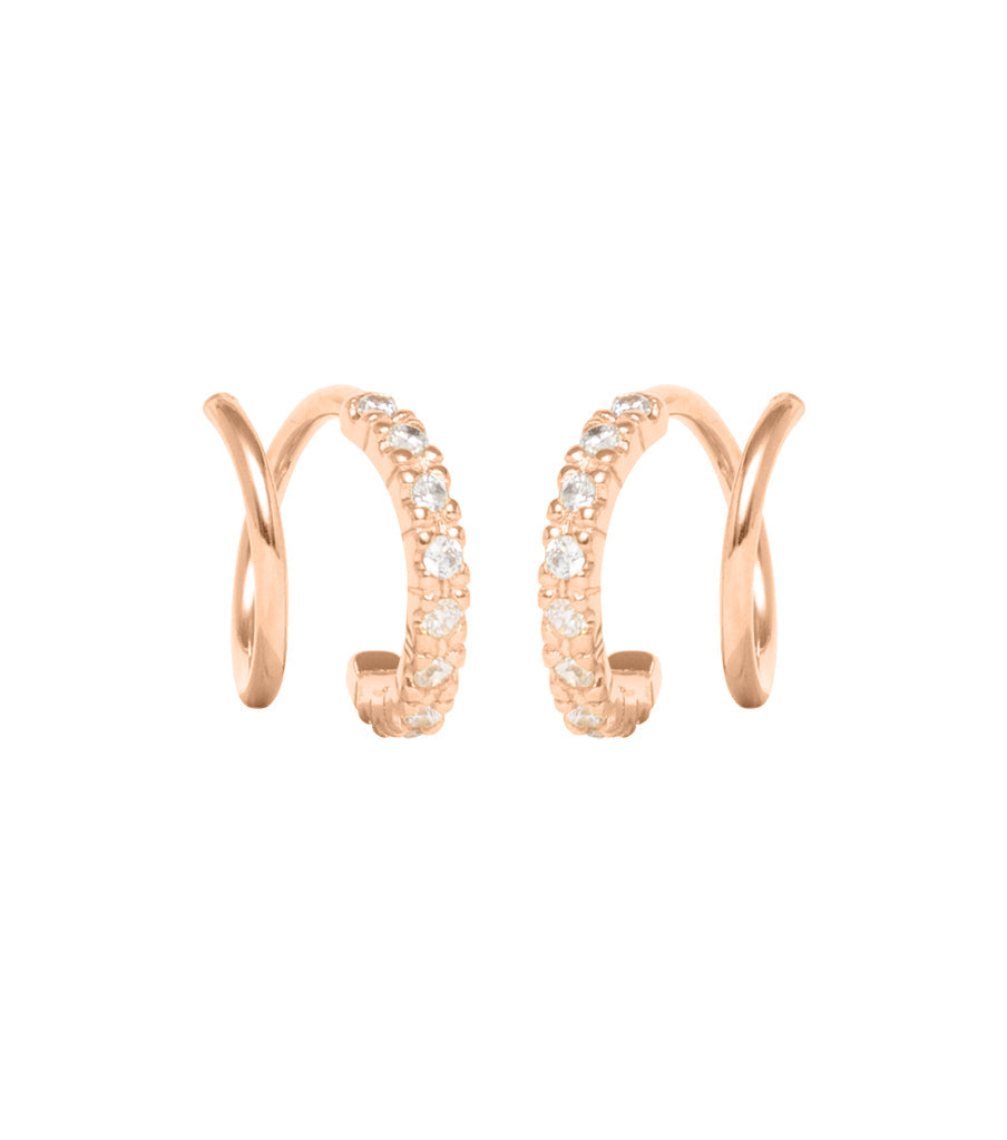 Oorbellen - twister sparkly white