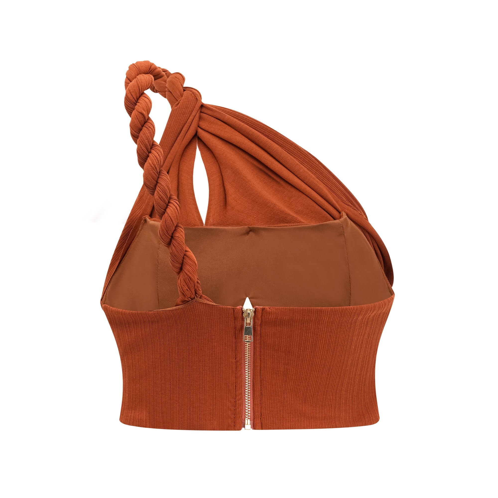 Célestine brunt matchande set med vriden utskuren topp och kjol