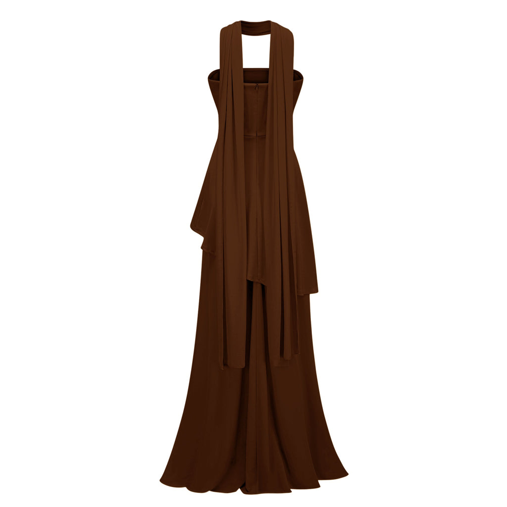 Solène Off-Shoulder Ruched Maxiklänning