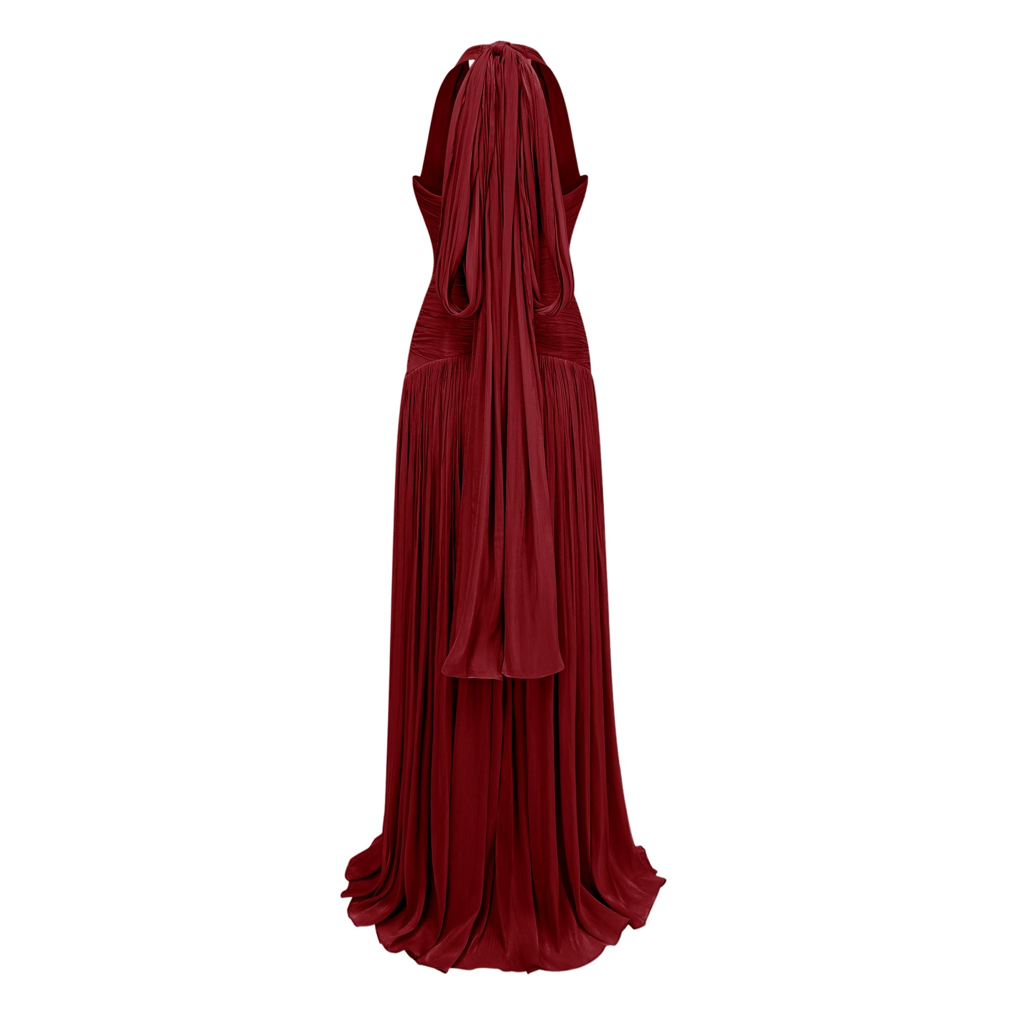 Uranie Red Gathered Maxi Dress
