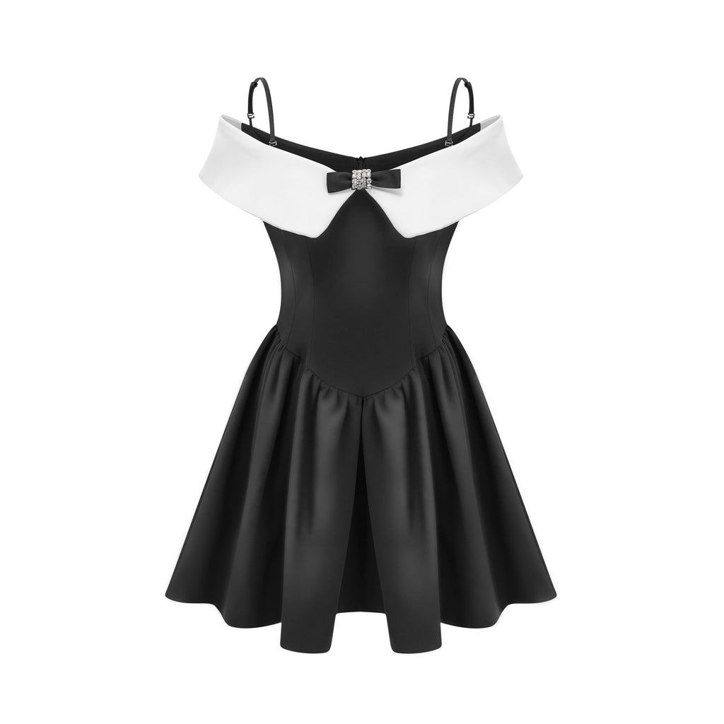Deniece Black Off-The-Shoulder Mini Dress