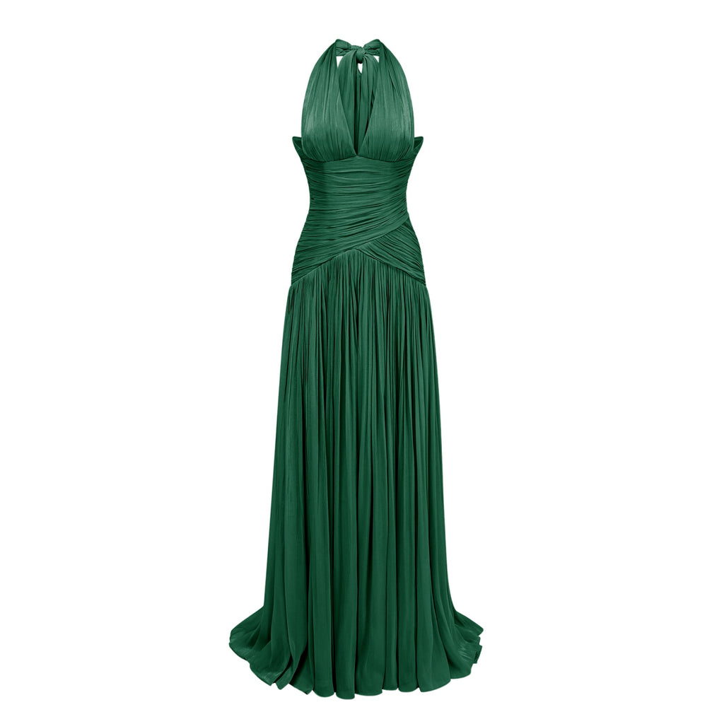 Uranie Emerald Green Gathered Maxi Dress
