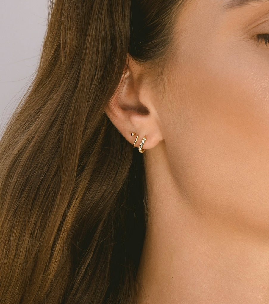 Oorbellen - twister sparkly white