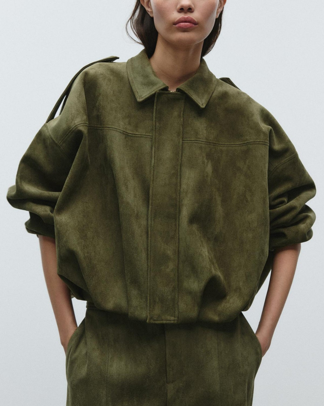 Fabiane | Oversized Suède Leren Jas voor Dames – Warm & Stijlvol