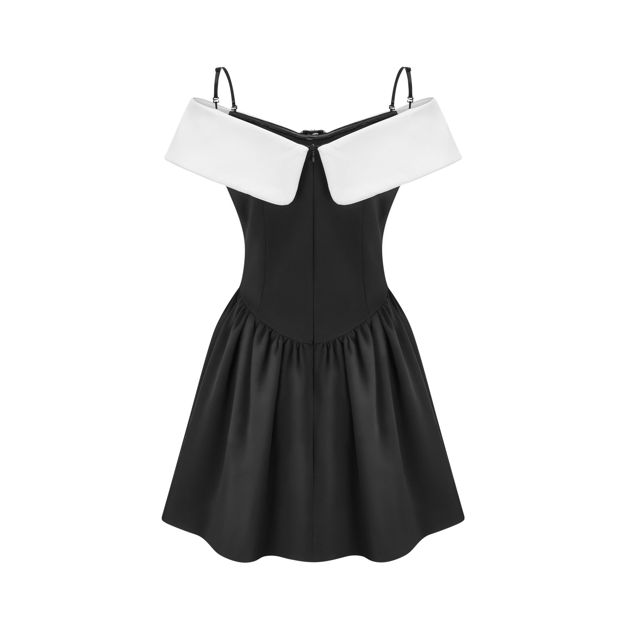 Deniece Black Off-The-Shoulder Mini Dress