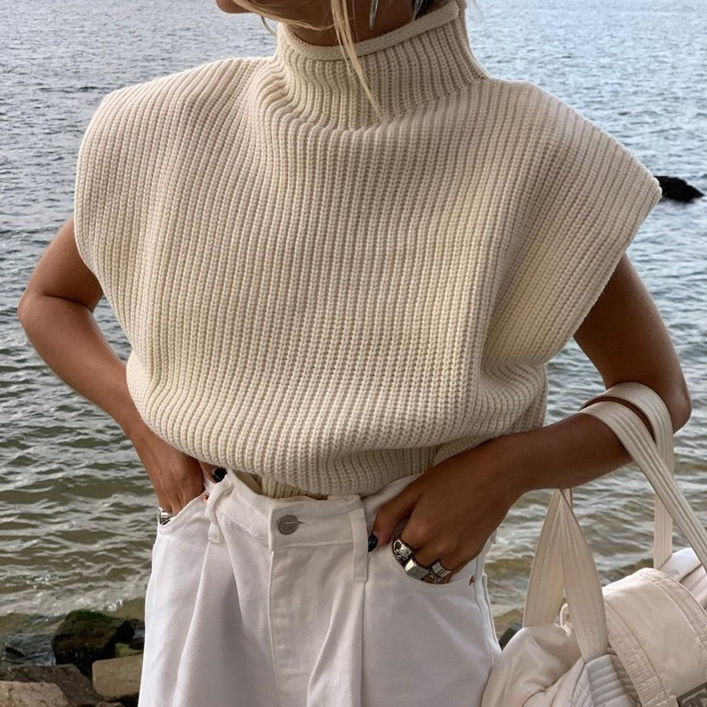 Jianna | Turtleneck Pullover met Korte Mouwen