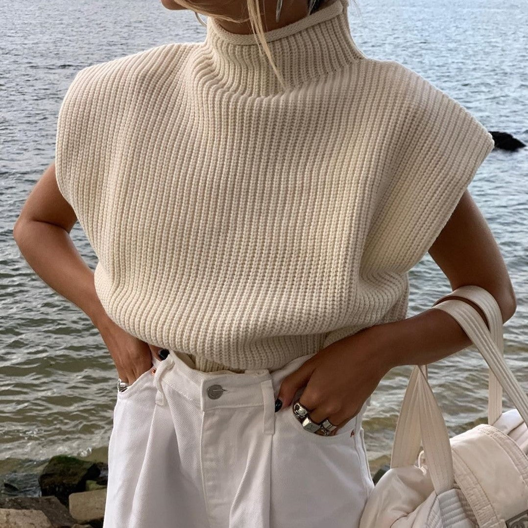Jianna | Turtleneck Pullover met Korte Mouwen