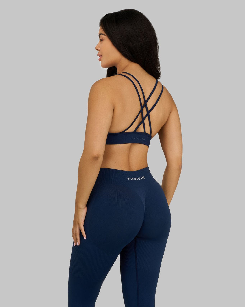 Elevate V-Neck Sculpt Seamless Bra | Midnight Navy