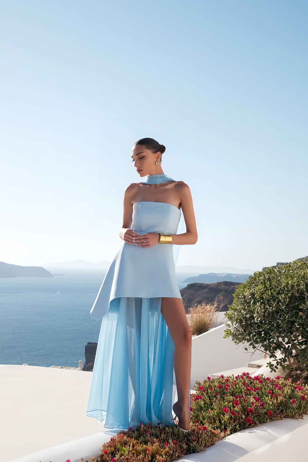 Solène Off-Shoulder Ruched Maxiklänning