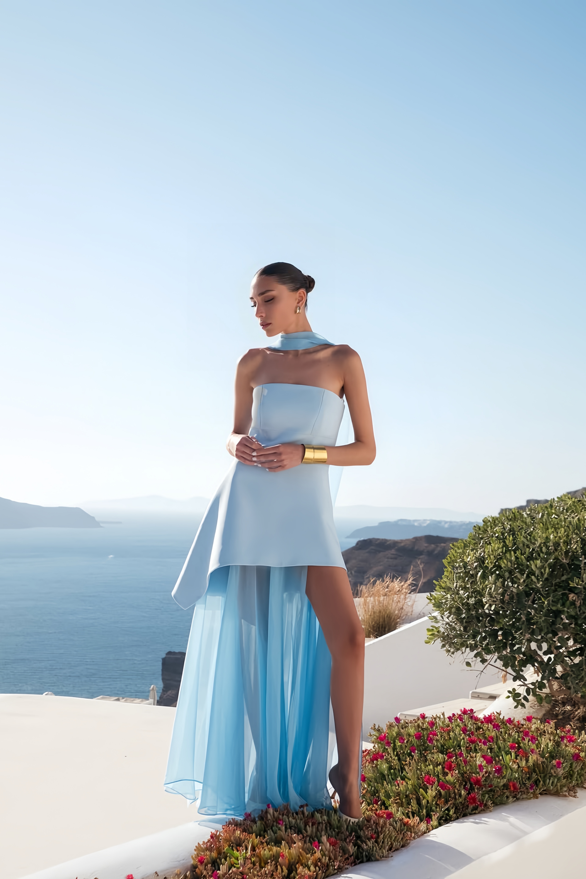 Solène Off-Shoulder Ruched Maxiklänning