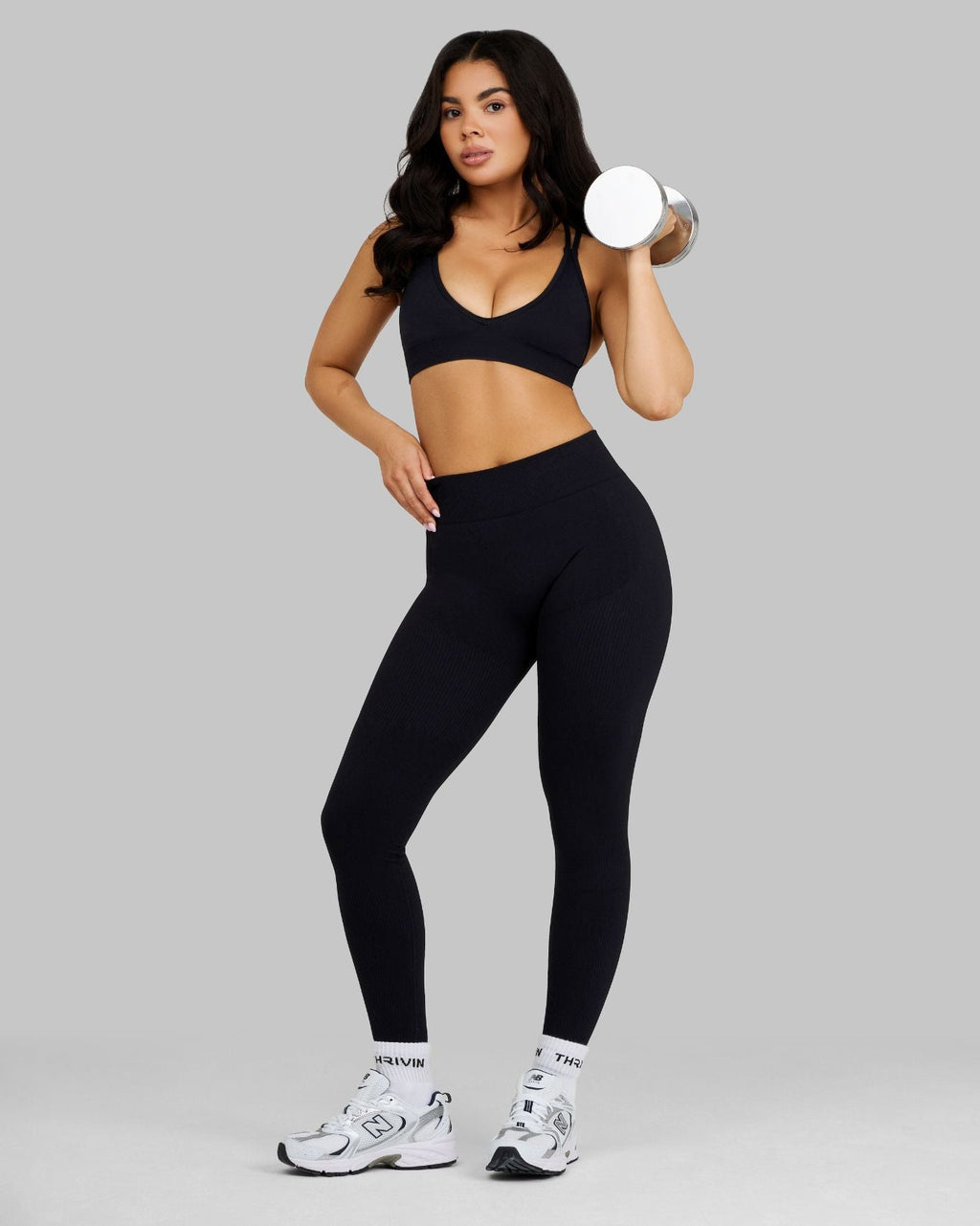 Elevate V-Neck Sculpt Seamless Bra | Night Black