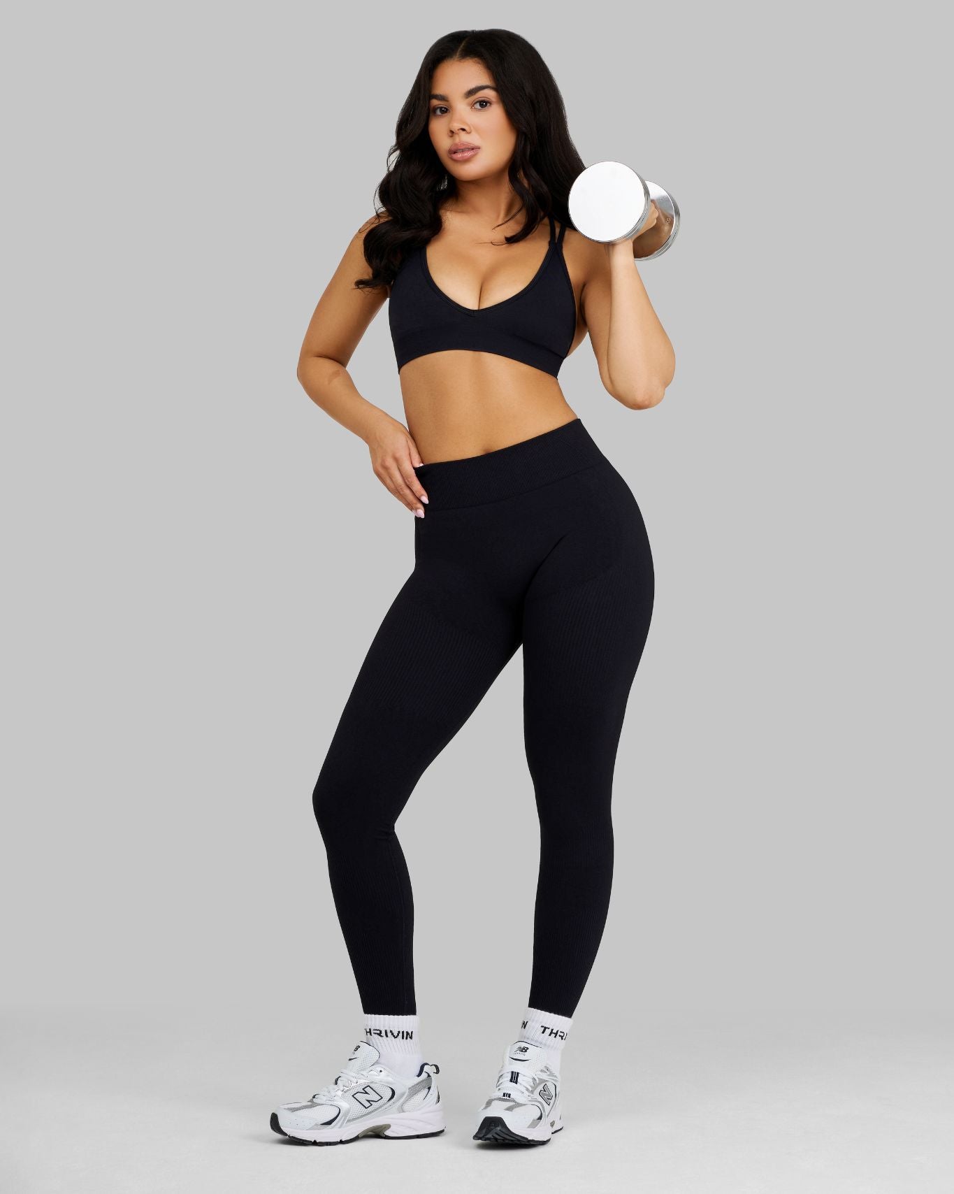 Elevate V-Neck Sculpt Seamless Bra | Night Black