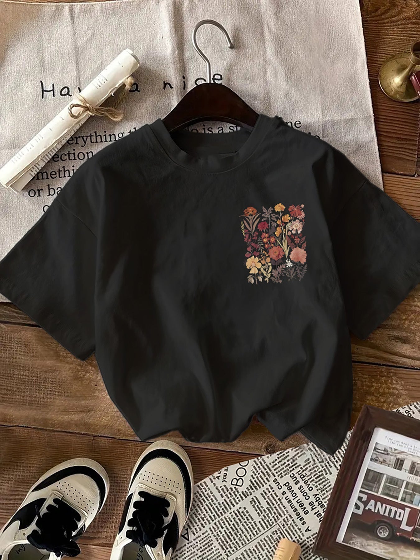 Shaney | T-shirt met Korte Mouwen en Bloemenprint