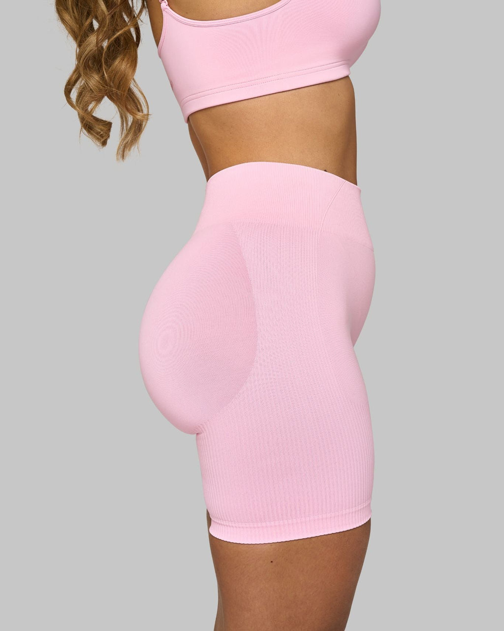 Chiara Ribbed Contour Shorts | Candy Pink