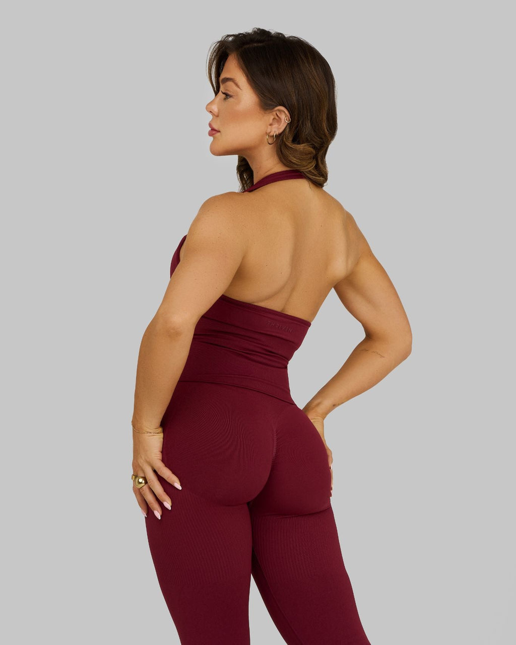 Elevate Sculpting Shapewear Top Halterneck | Fine Wine