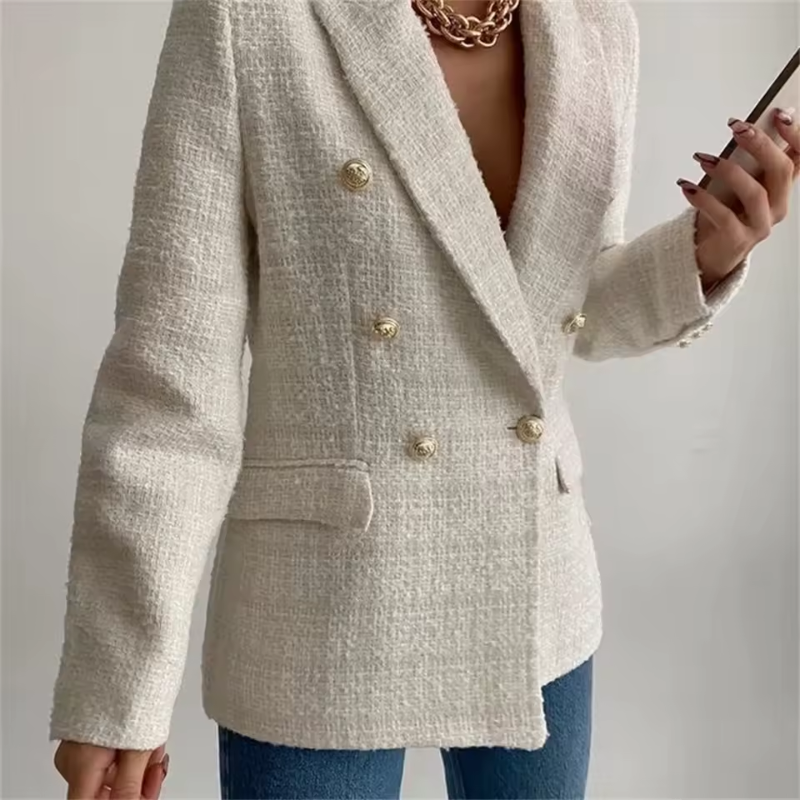 Elcke | Dames Blazer met Reverse Kraag en Elegante Knopen