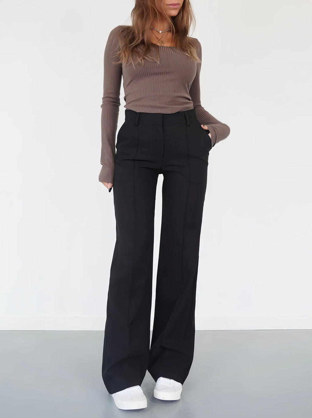 Beau | High-Waist Pantalon Met Rechte Pijpen