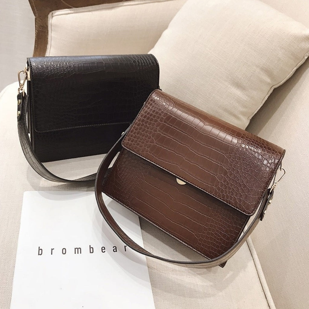 Diek | Maxi Croc Schoudertas - Crossbody