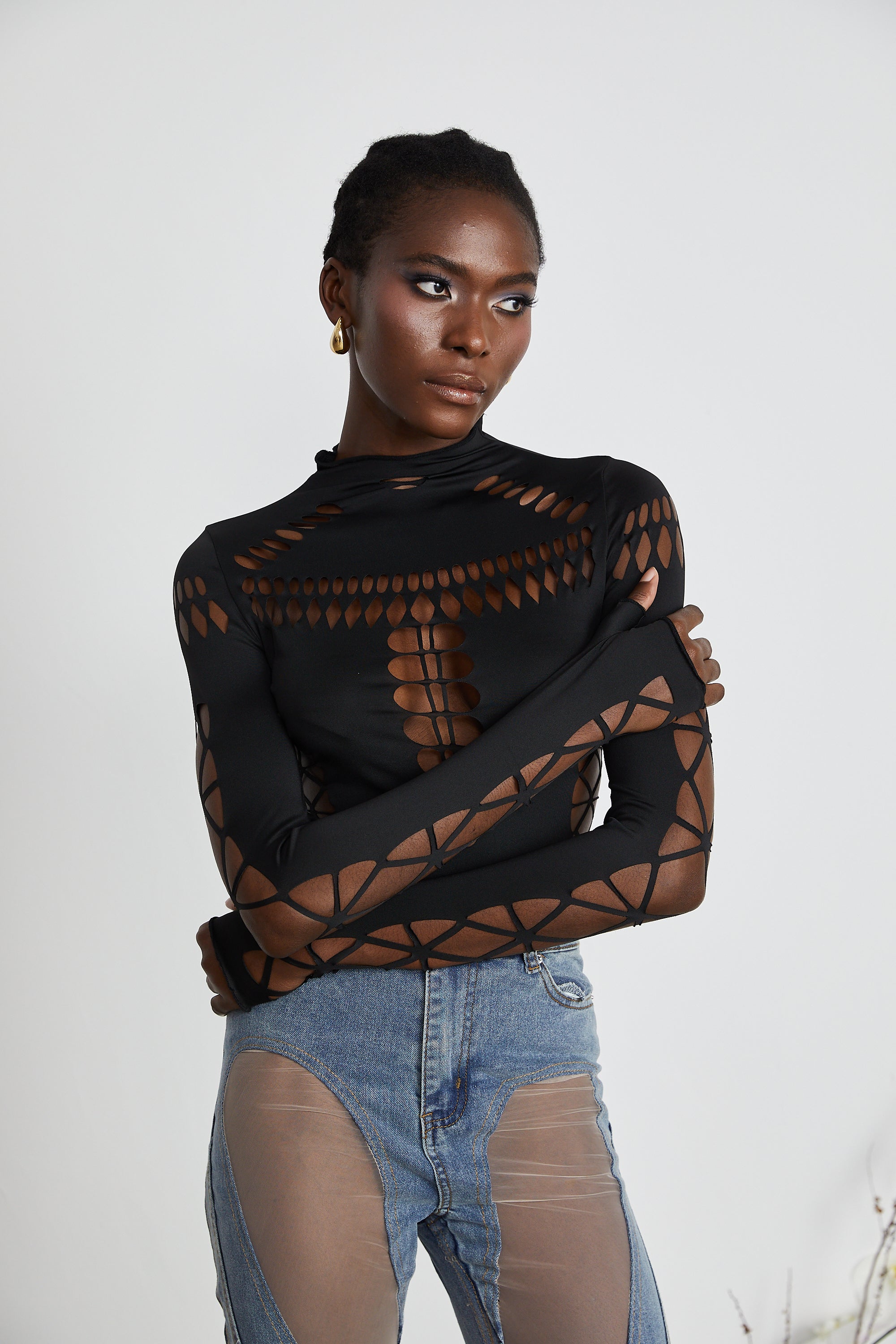 Capriana Long-Sleeve Cutout Bodysuit