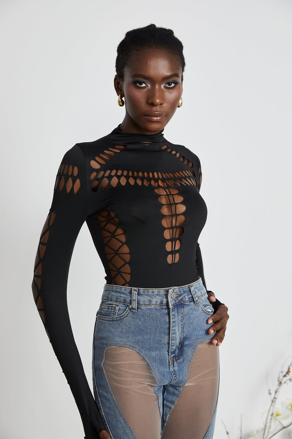 Capriana Long-Sleeve Cutout Bodysuit