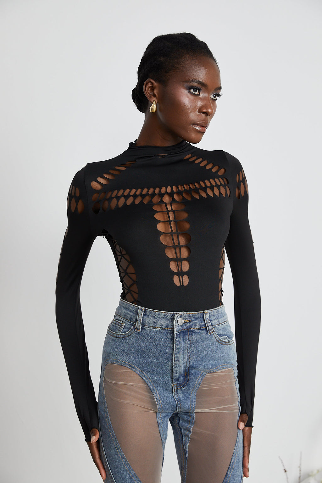 Capriana Long-Sleeve Cutout Bodysuit