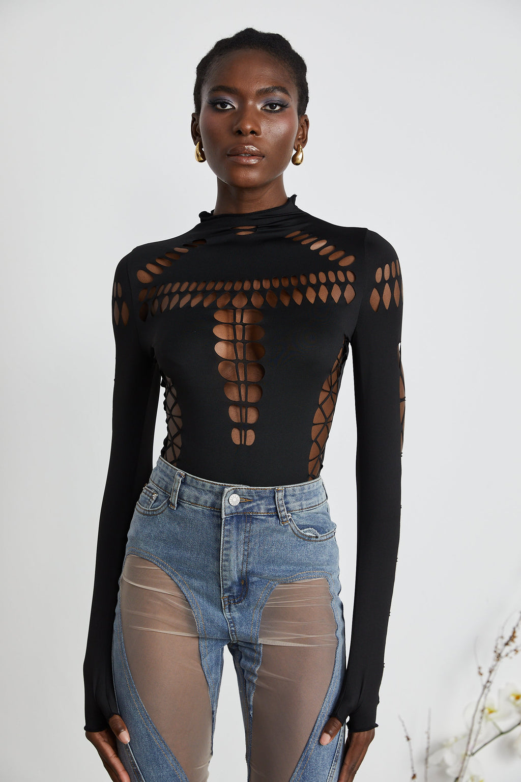 Capriana Long-Sleeve Cutout Bodysuit