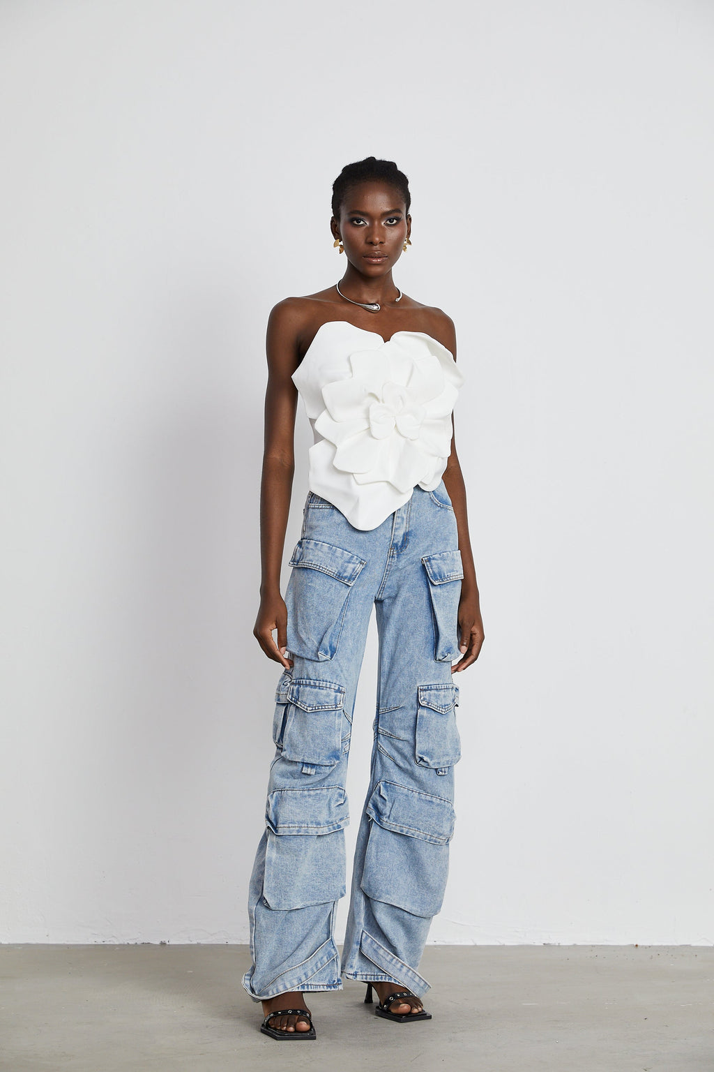 Pénélope White Floral Off-Shoulder Top