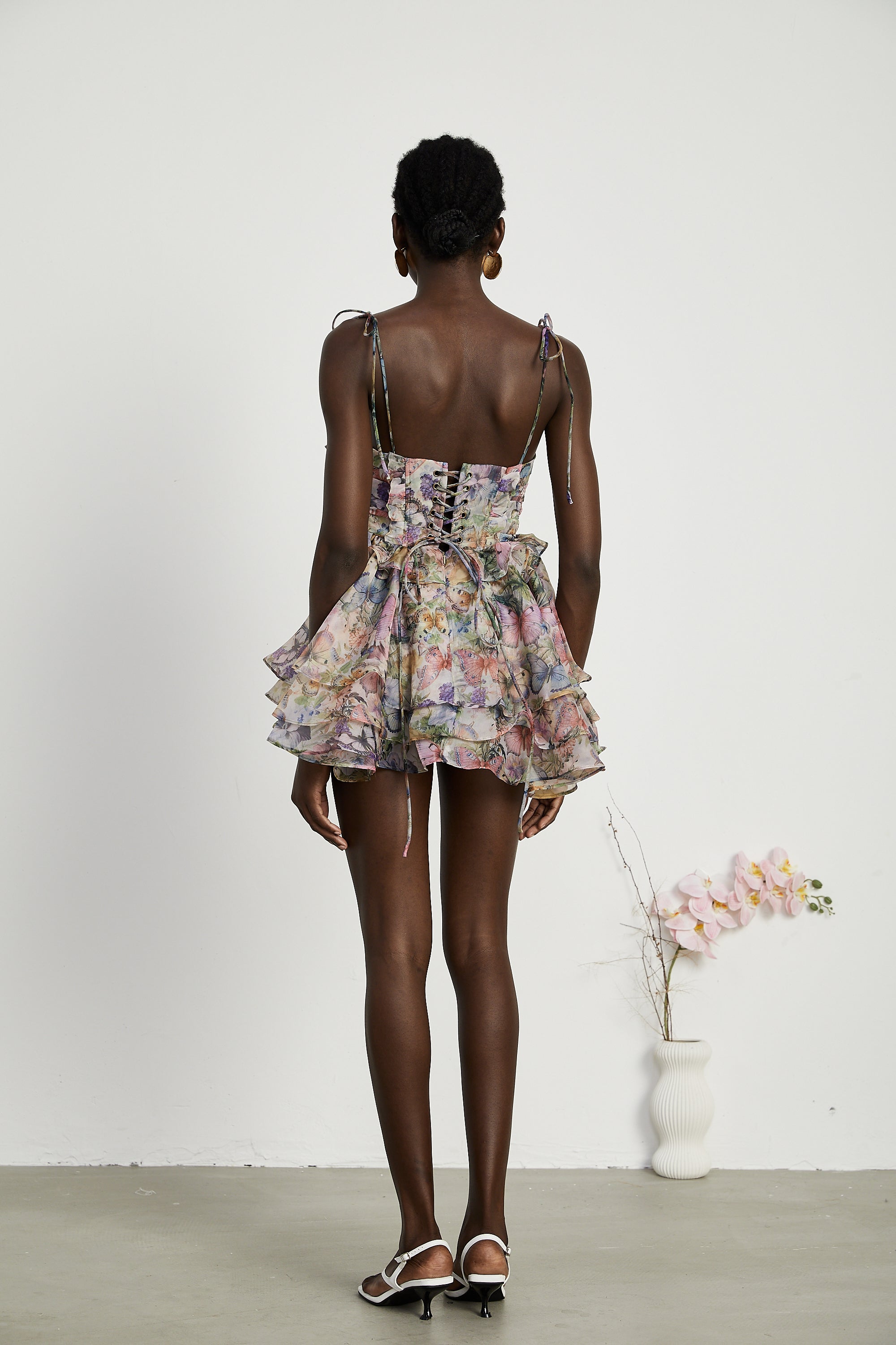 Juliette floral print pleated mini dress