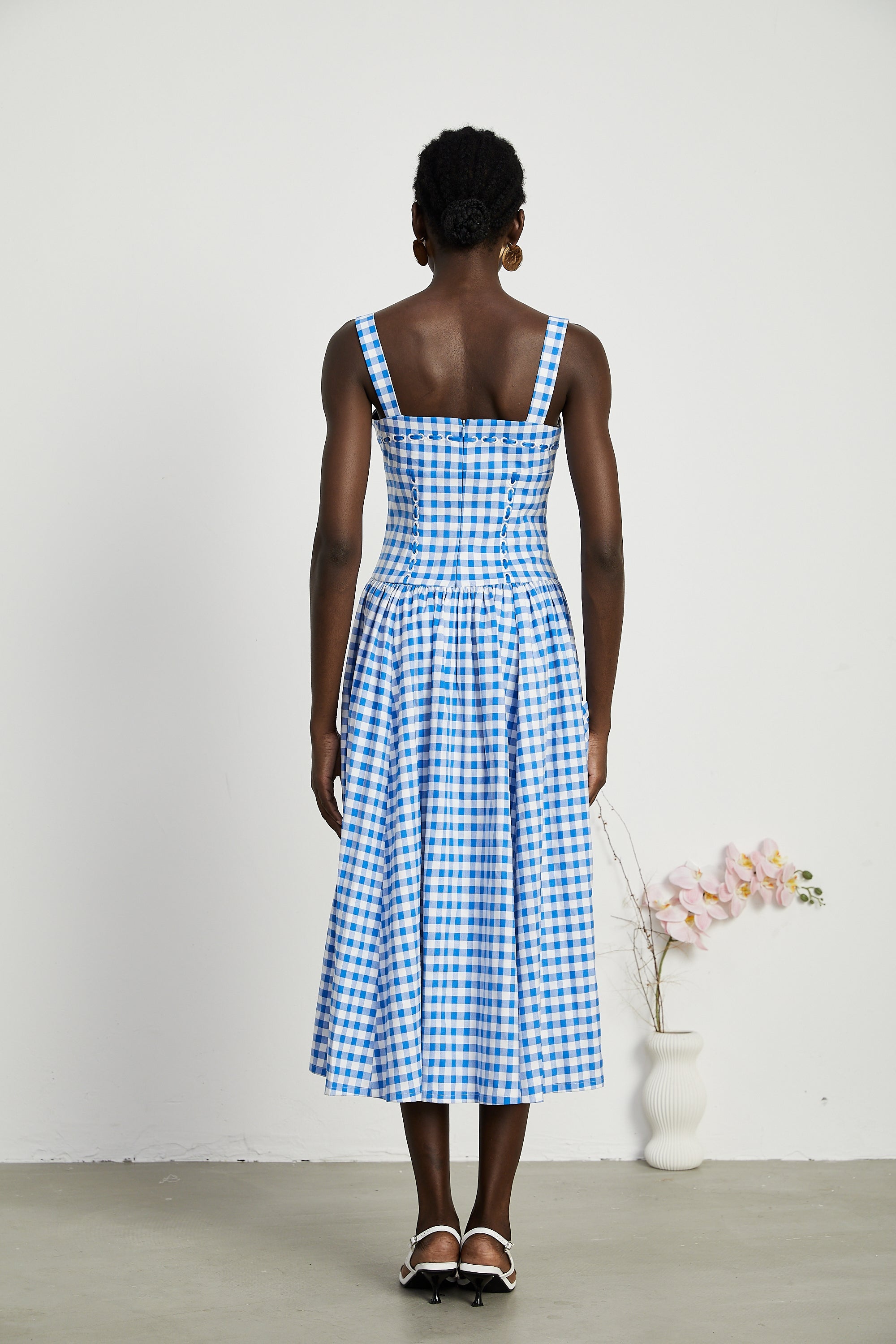 Diane gingham midi dress