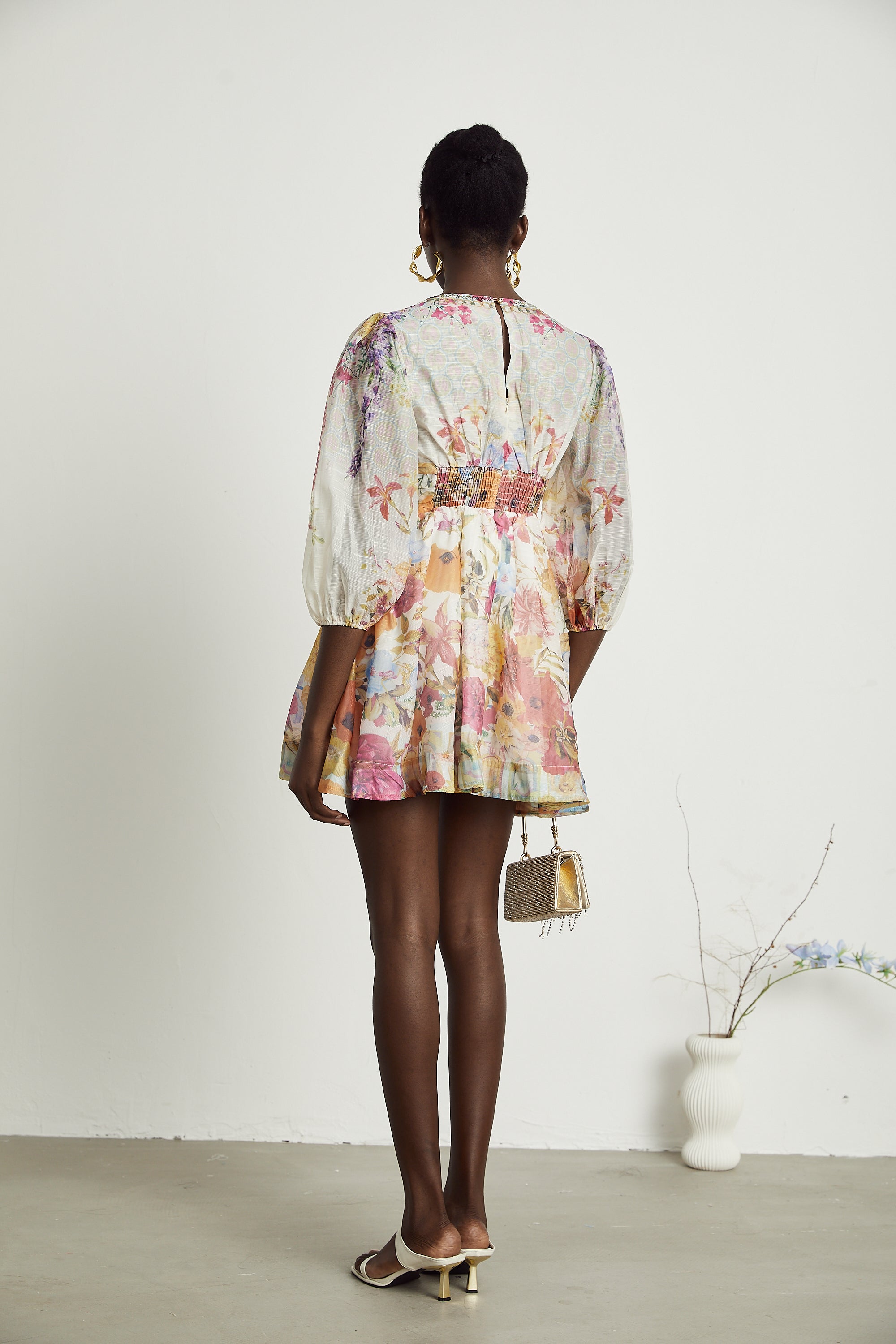 Robe courte à imprimé floral Axelle