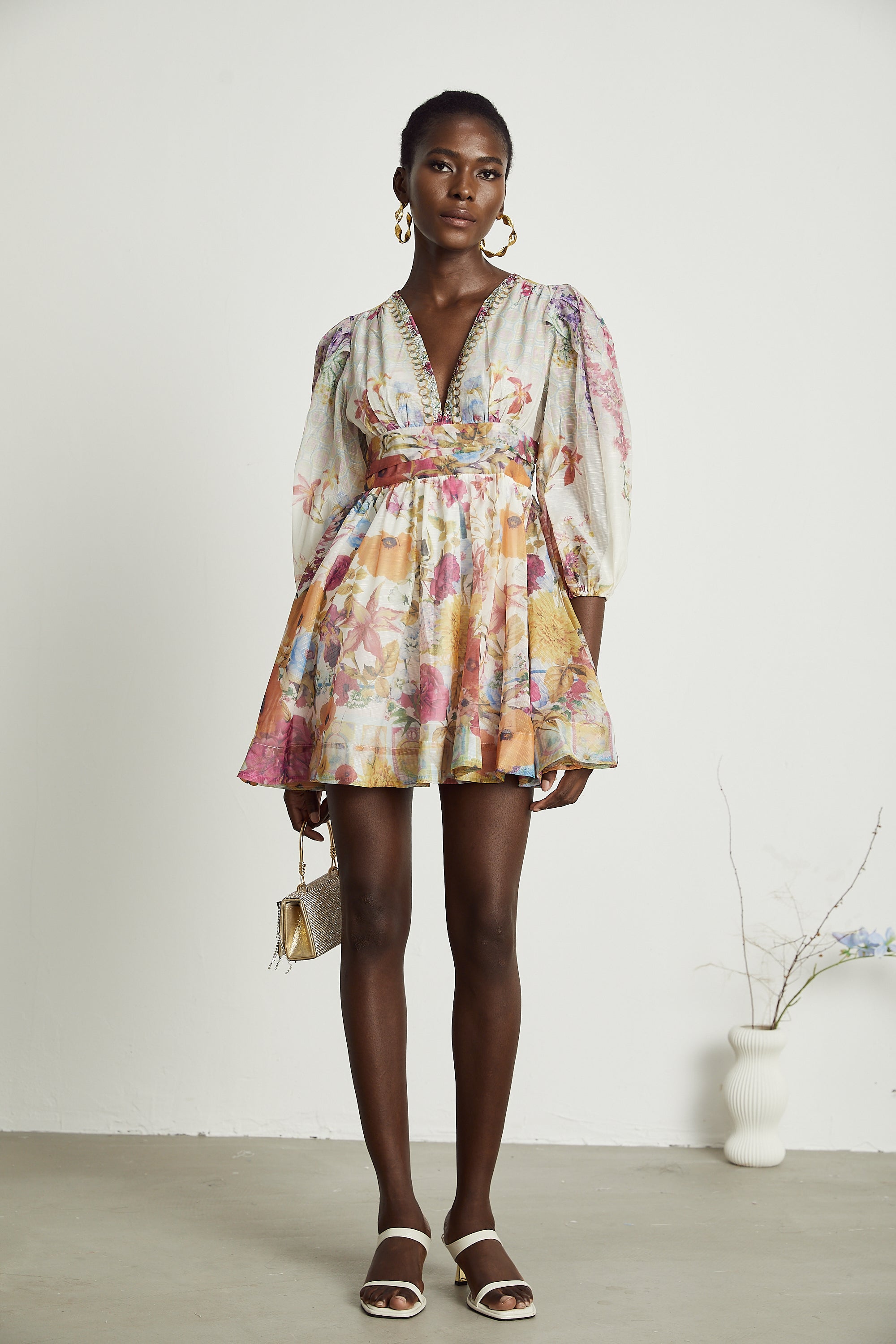 Robe courte à imprimé floral Axelle
