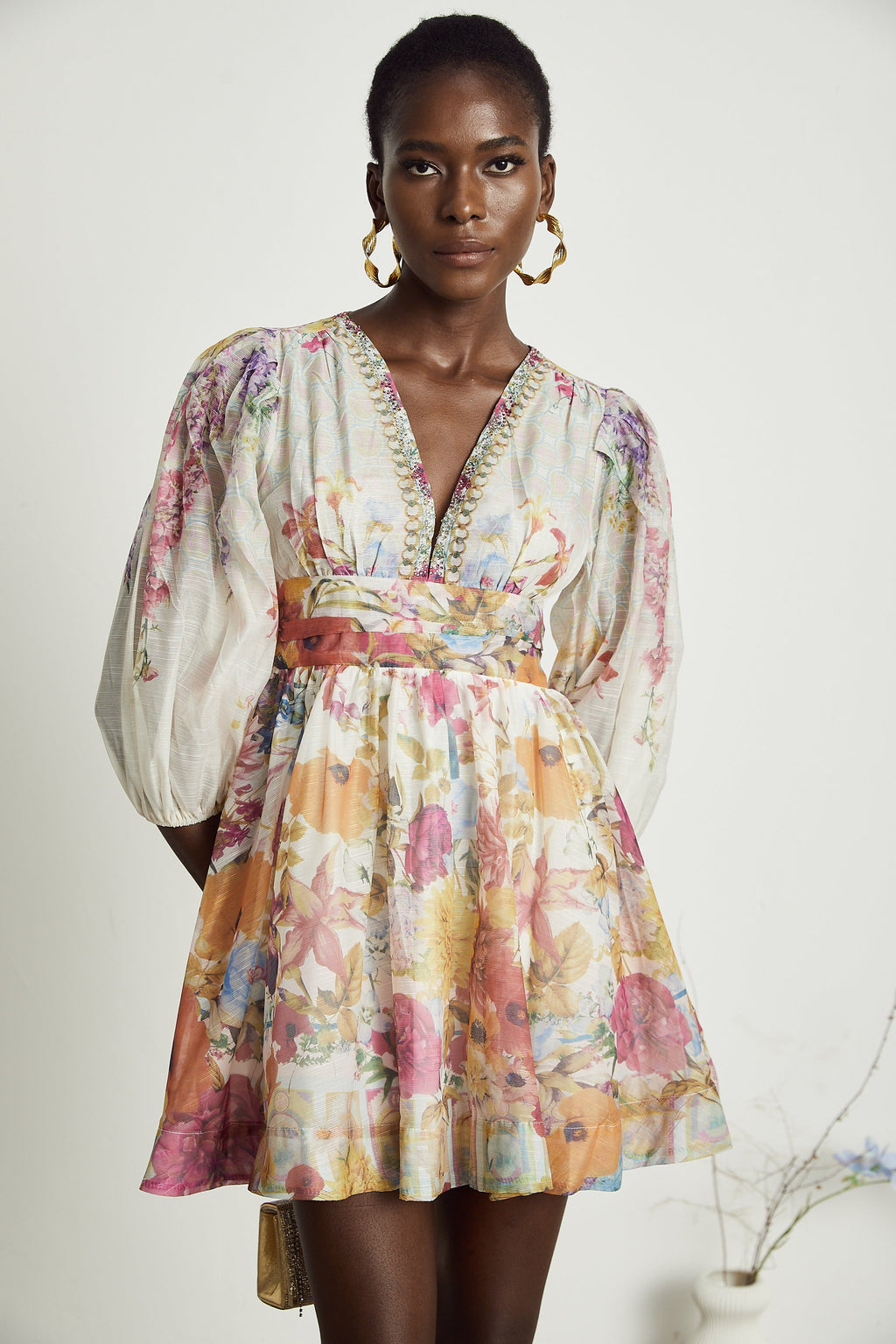 Robe courte à imprimé floral Axelle