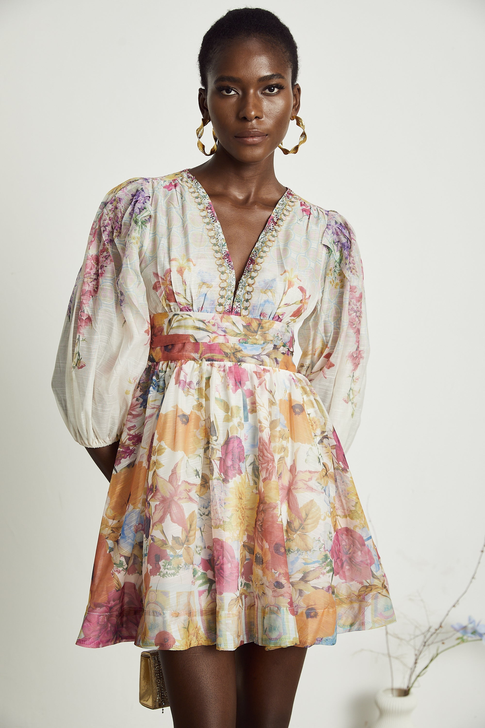 Robe courte à imprimé floral Axelle