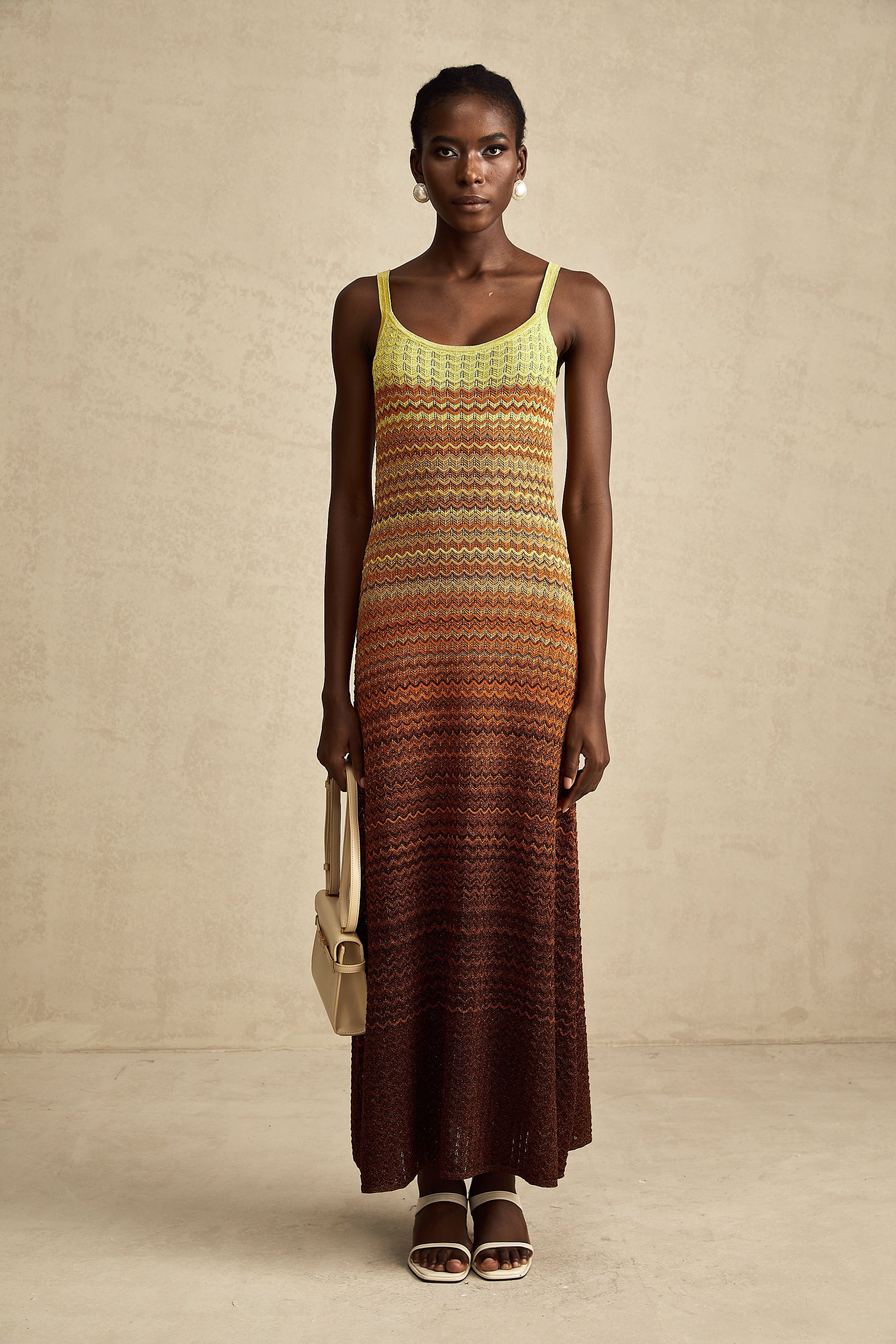 Audrey gradient stickad maxiklänning