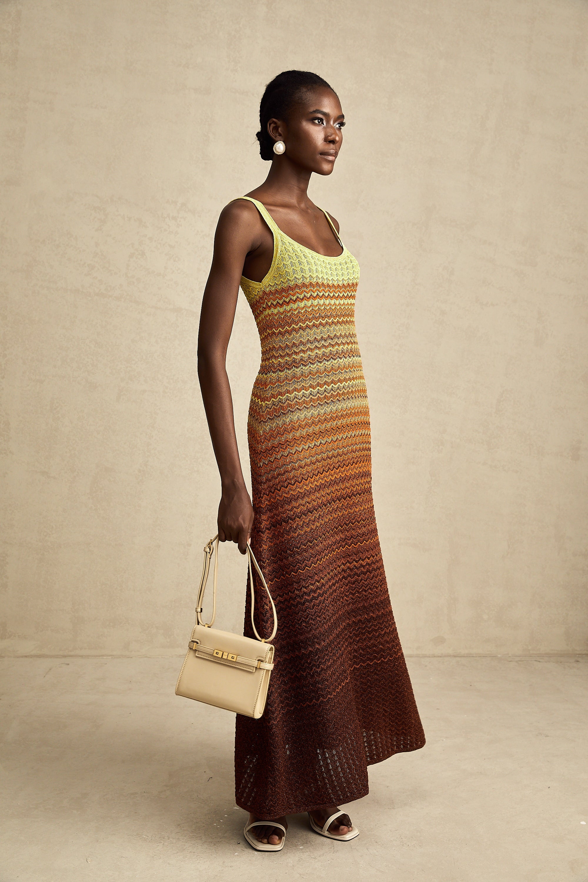 Audrey gradient stickad maxiklänning