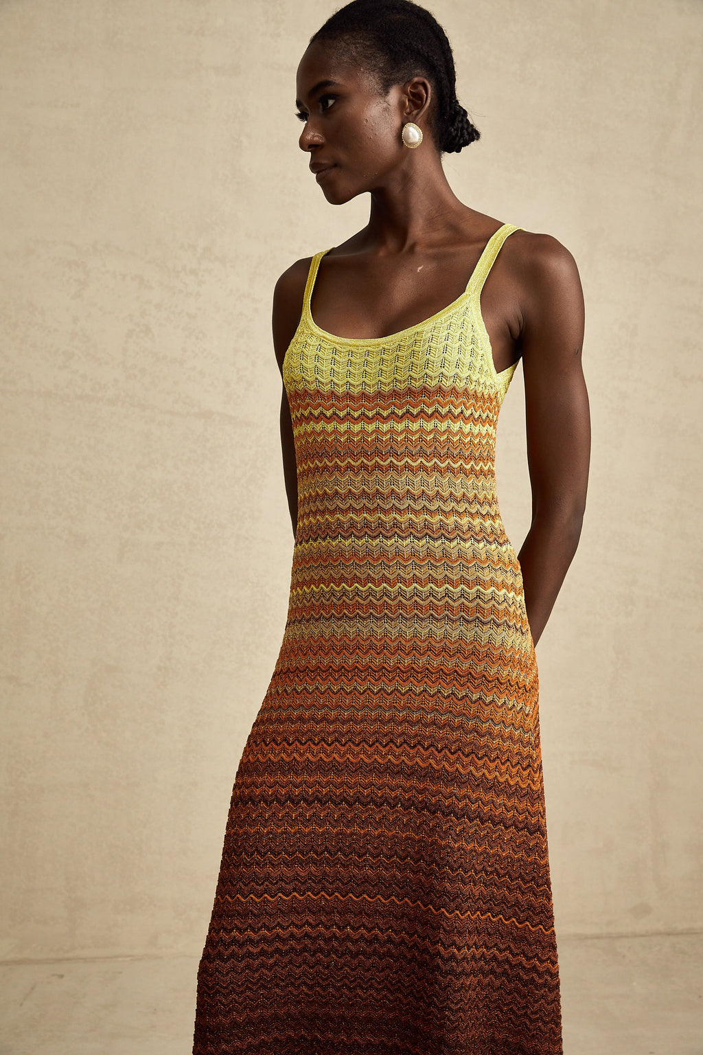 Audrey gradient stickad maxiklänning