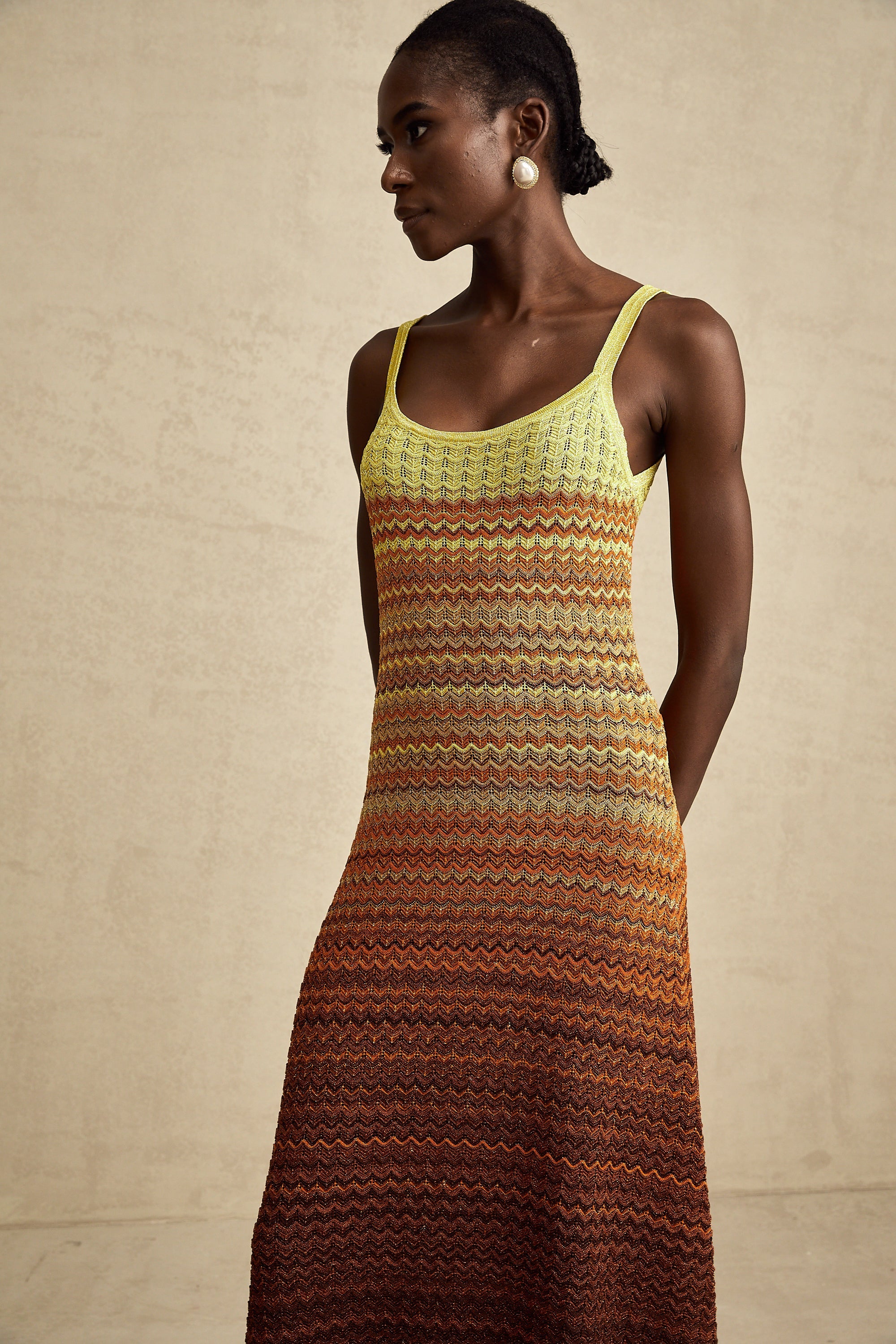 Audrey gradient stickad maxiklänning