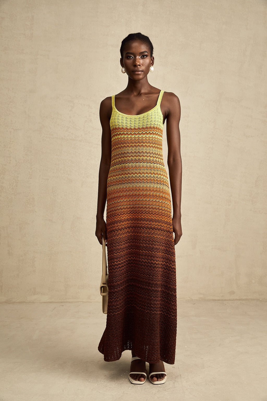 Audrey gradient stickad maxiklänning