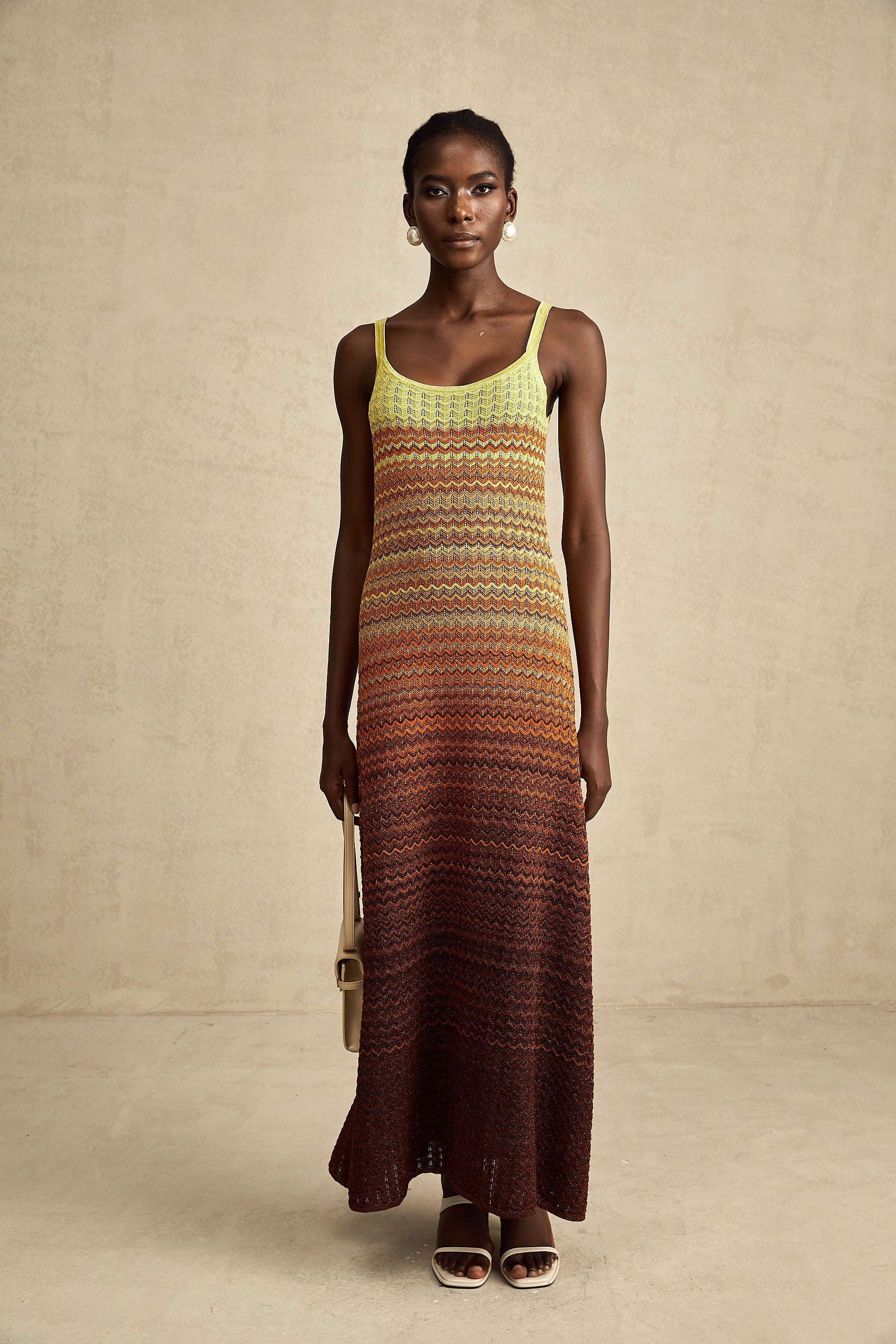 Audrey gradient stickad maxiklänning