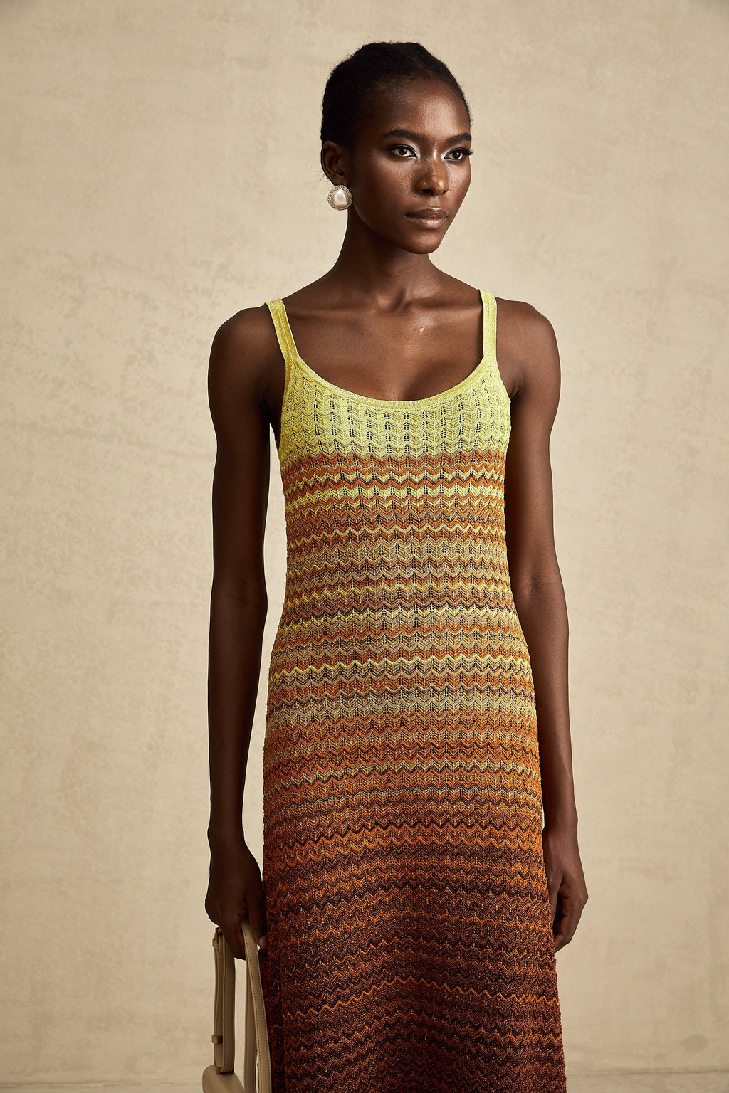 Audrey gradient stickad maxiklänning