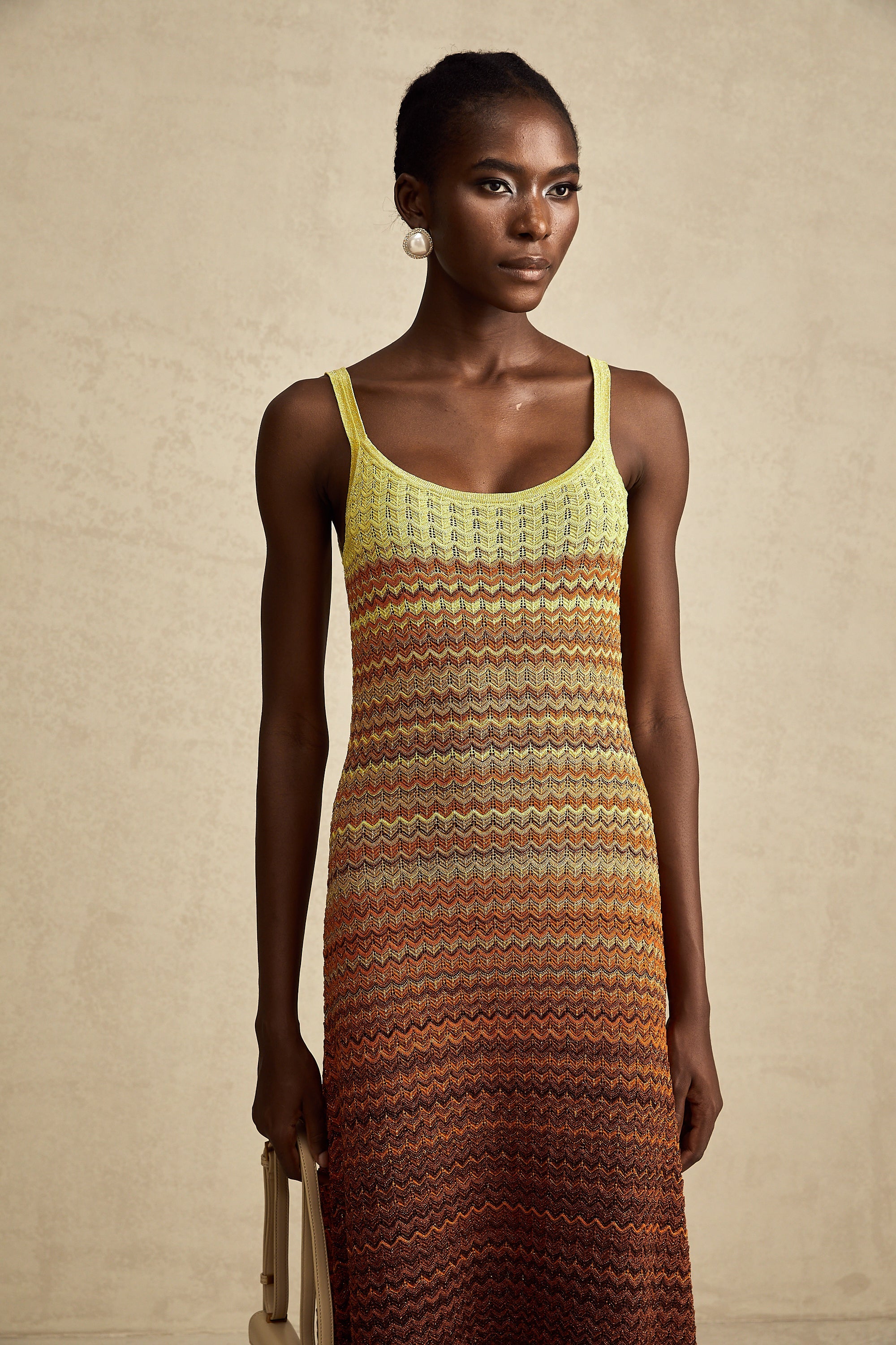 Audrey gradient stickad maxiklänning