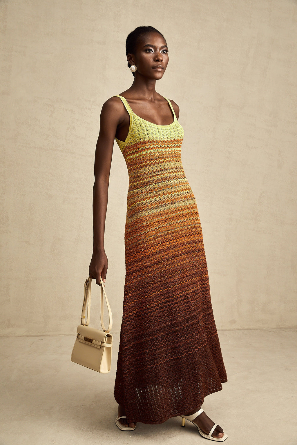 Audrey gradient stickad maxiklänning