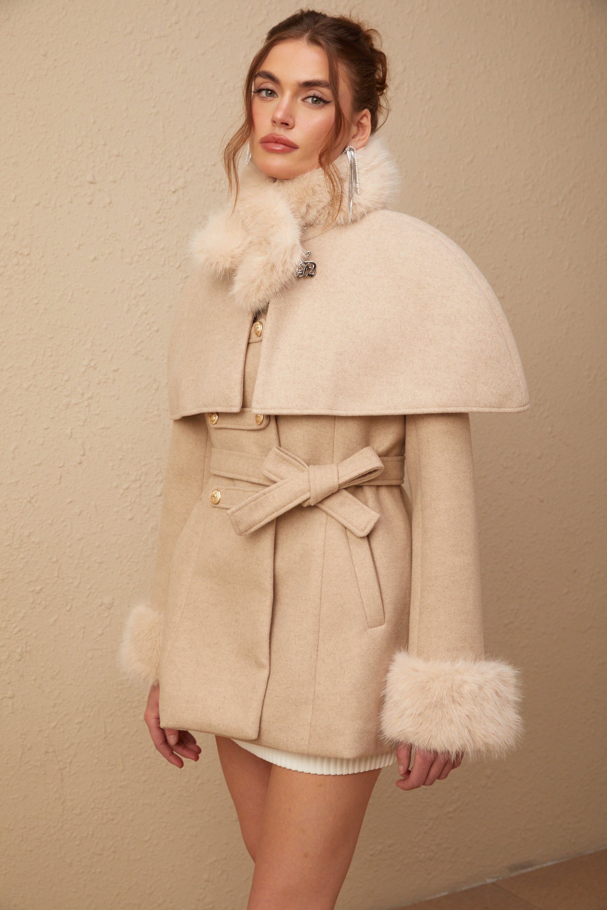 Rosella avtagbar kappa i fuskpäls