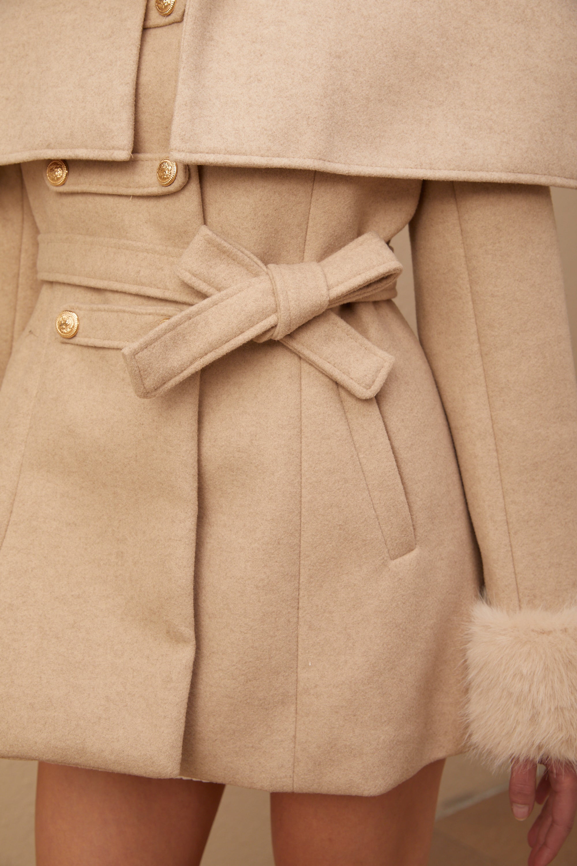 Rosella avtagbar kappa i fuskpäls