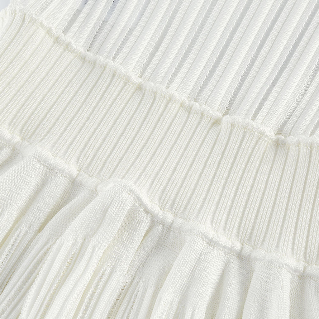 Noémie white cut-out pleated mini dress