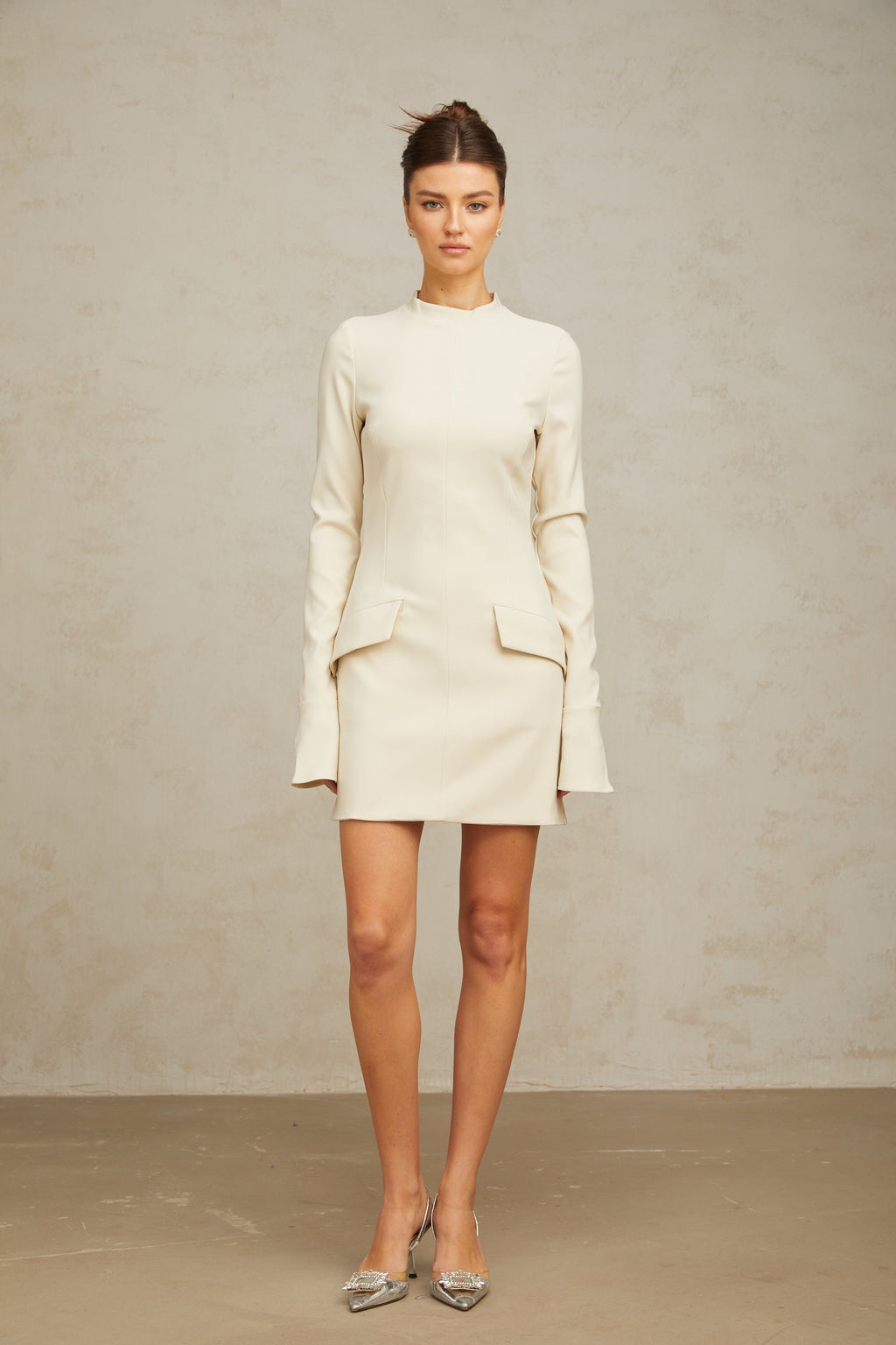 Chloé cream-white fitted mini dress