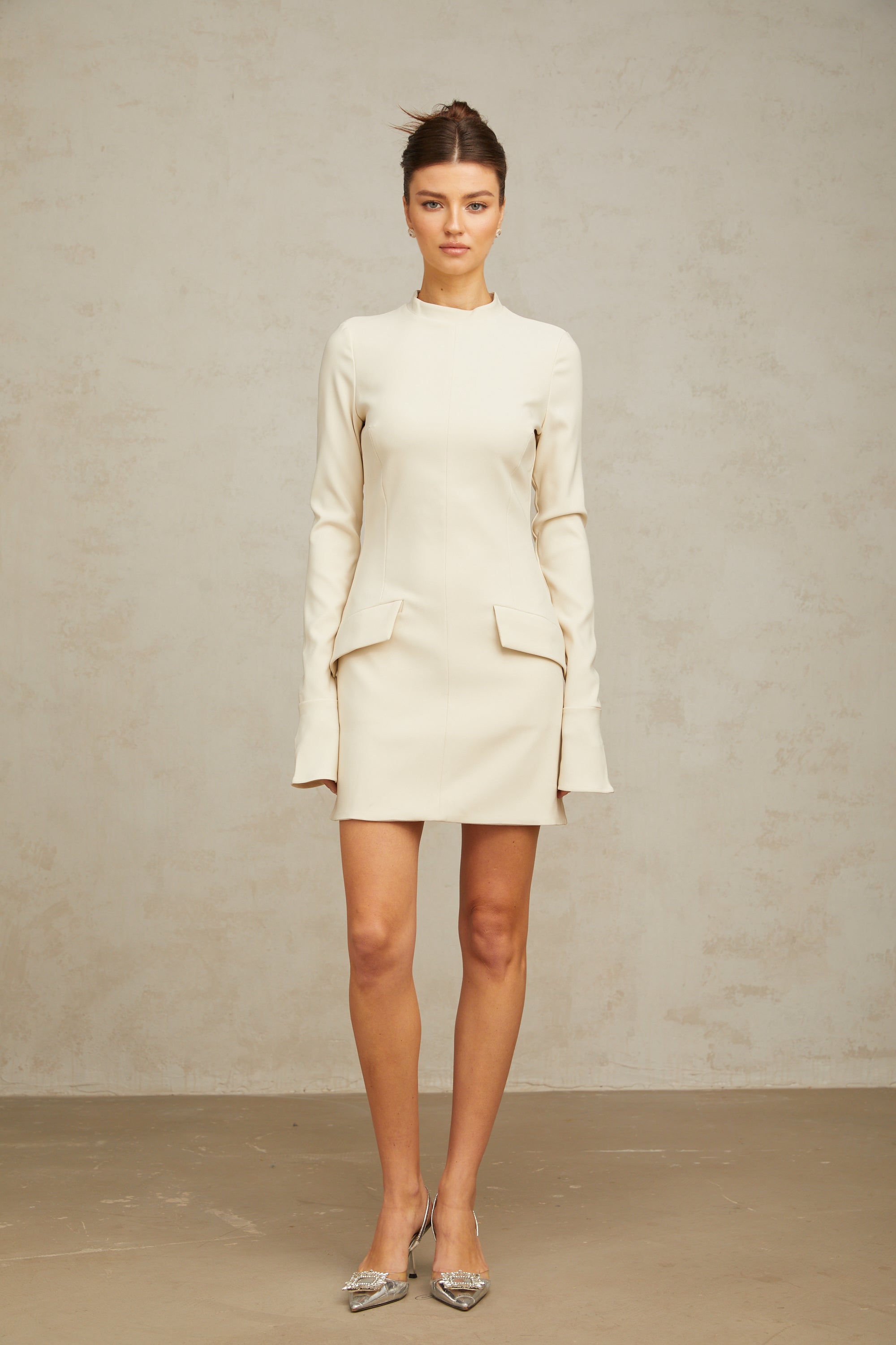 Chloé cream-white fitted mini dress