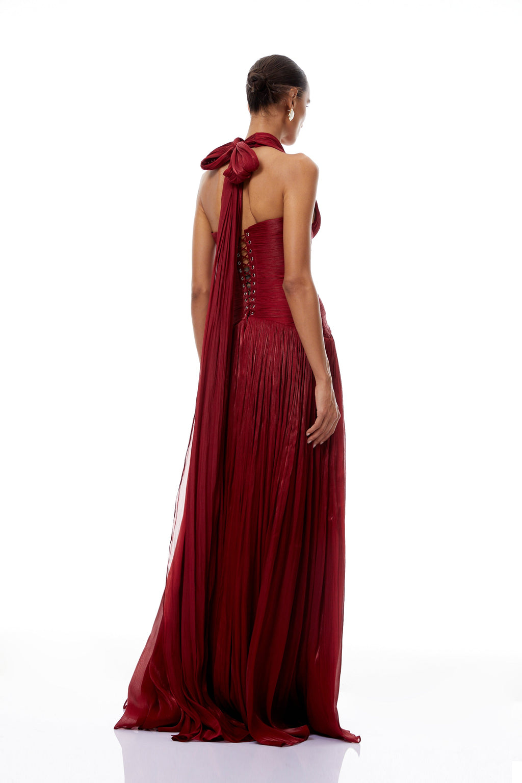 Uranie Red Gathered Maxi Dress