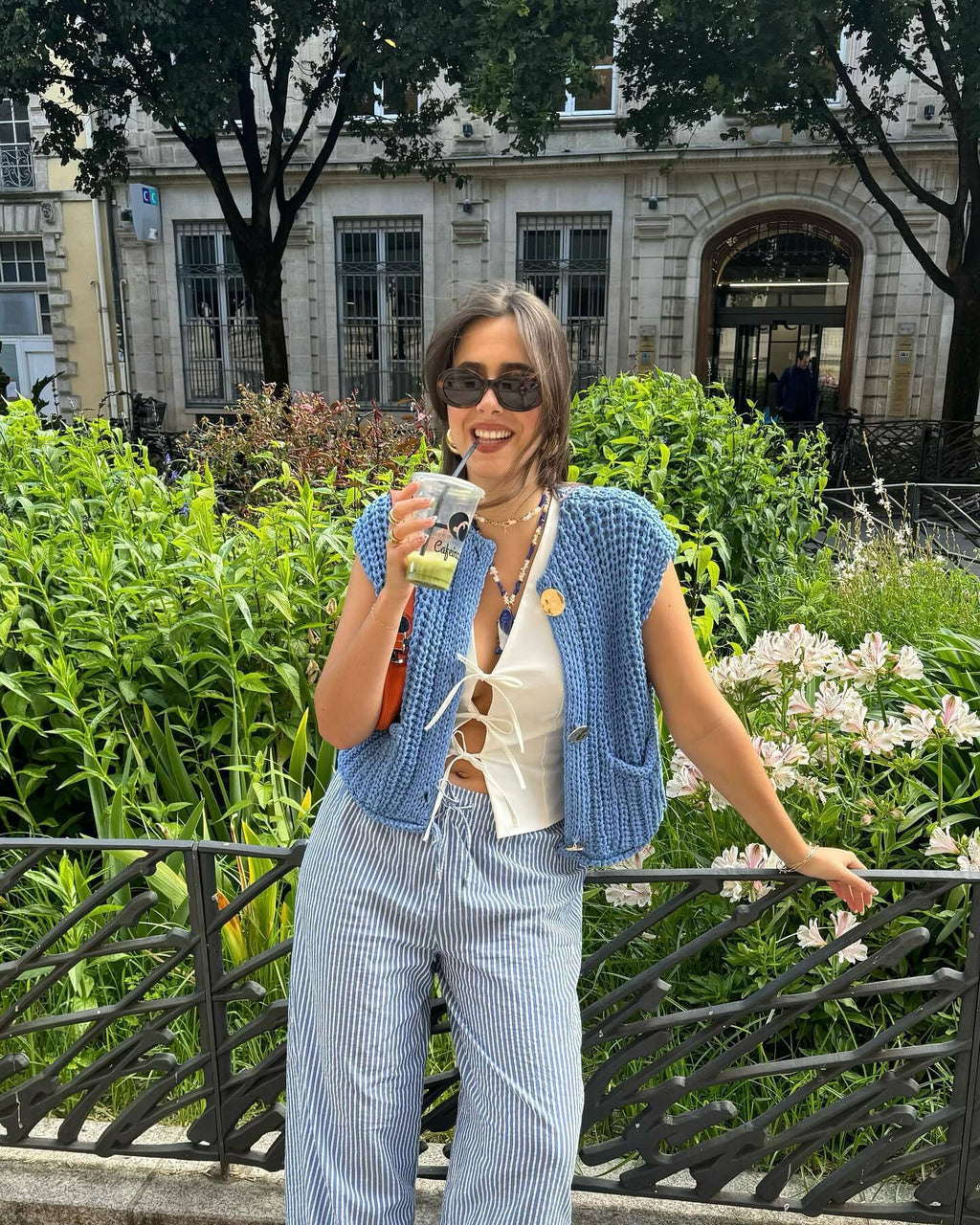 Elena | Mouwloos Gebreid Vest Met Zakken